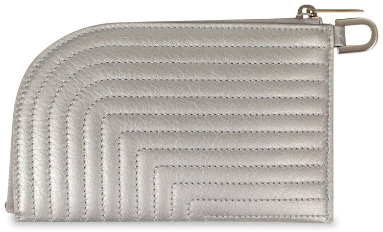 Rick Owens Leather Zip Pouch Aluminum