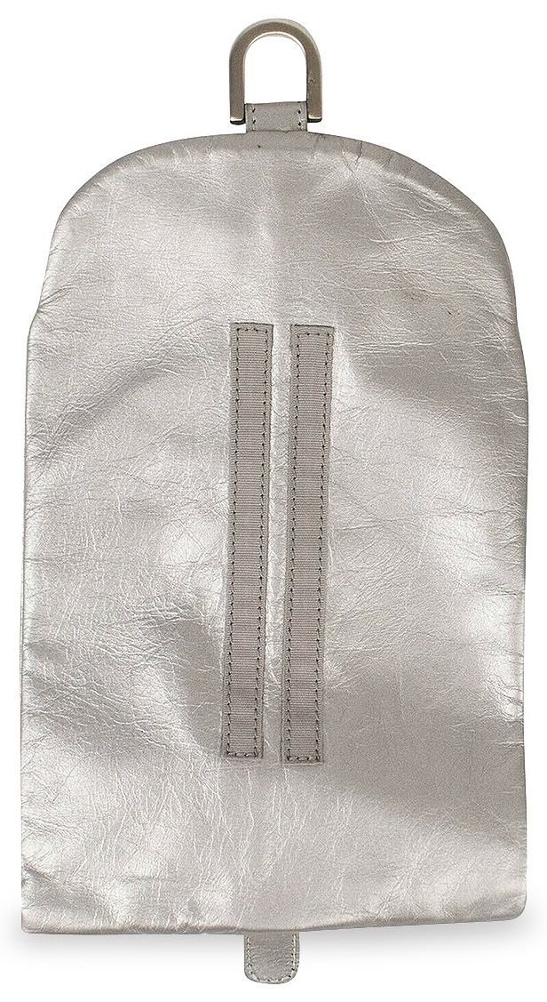 Rick Owens Leather Small Bladder Wallet Aluminum