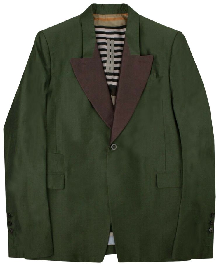 Rick Owens Soft Lapel Blazer Forest Green