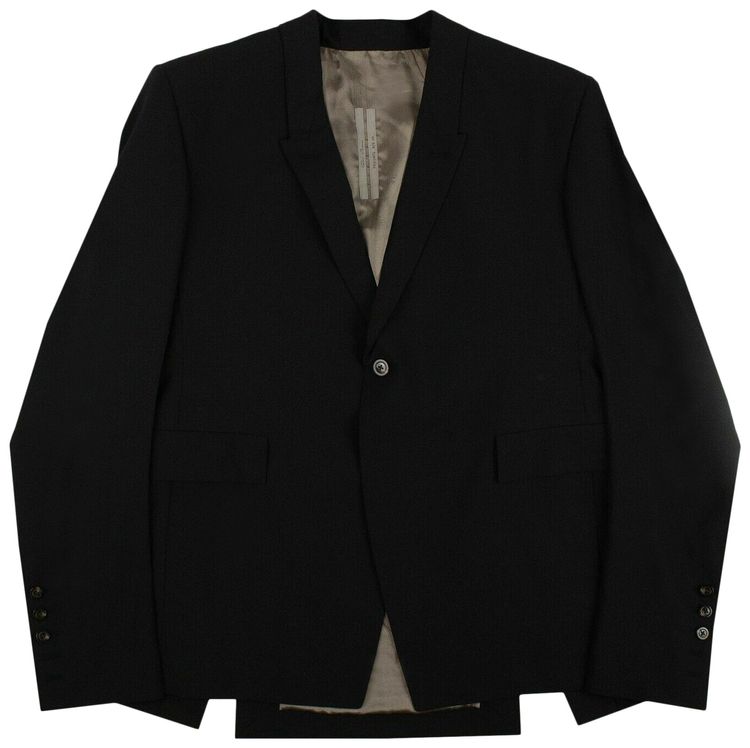 Rick Owens Buttoned Blazer Black