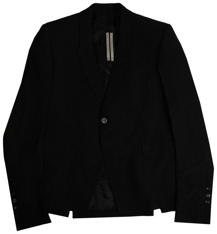 Rick Owens Wool Fitted Blazer Black