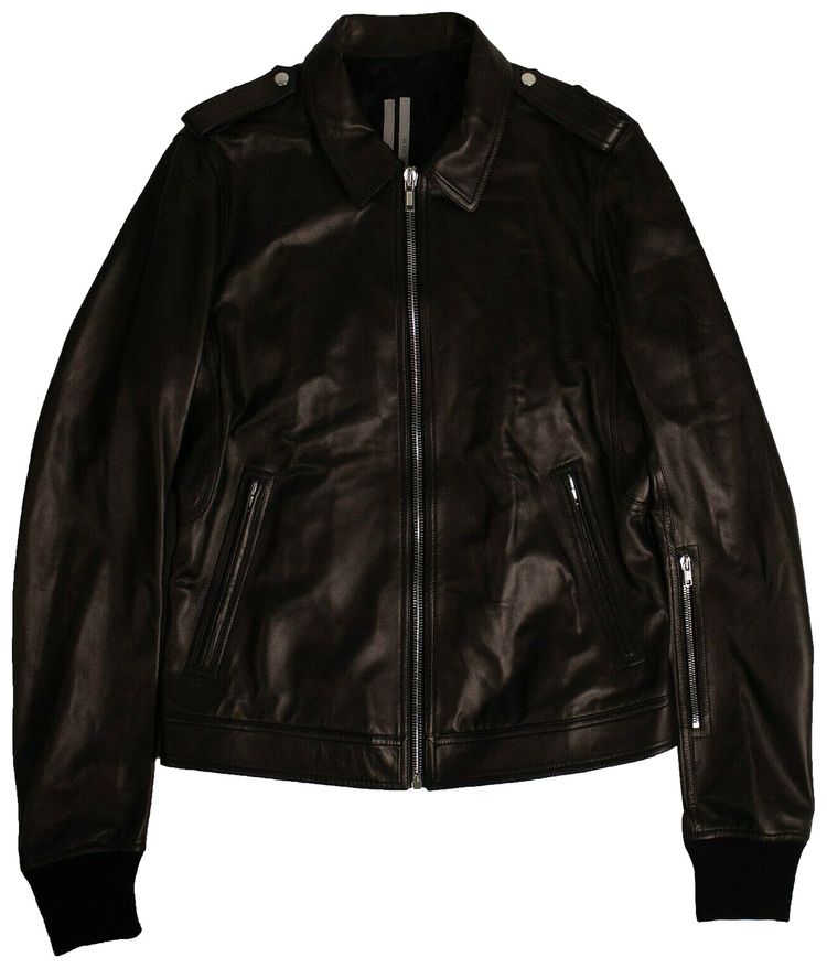 Rick Owens Leather Rotterdom Jacket Black