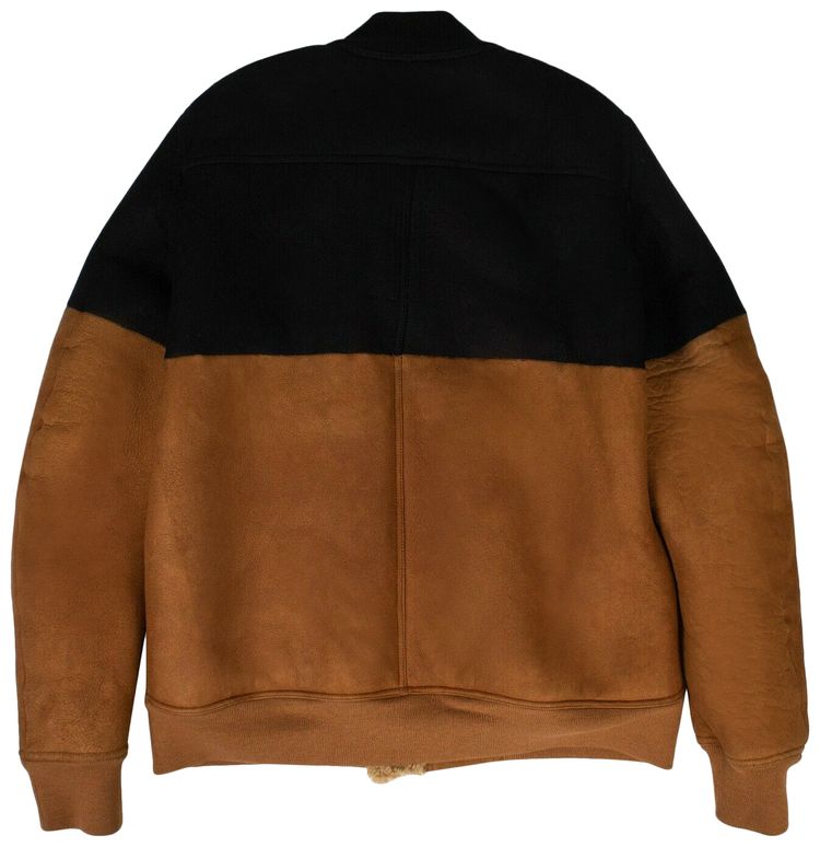 Rick Owens Shearling Flight Bomber Jacket BrownBlack