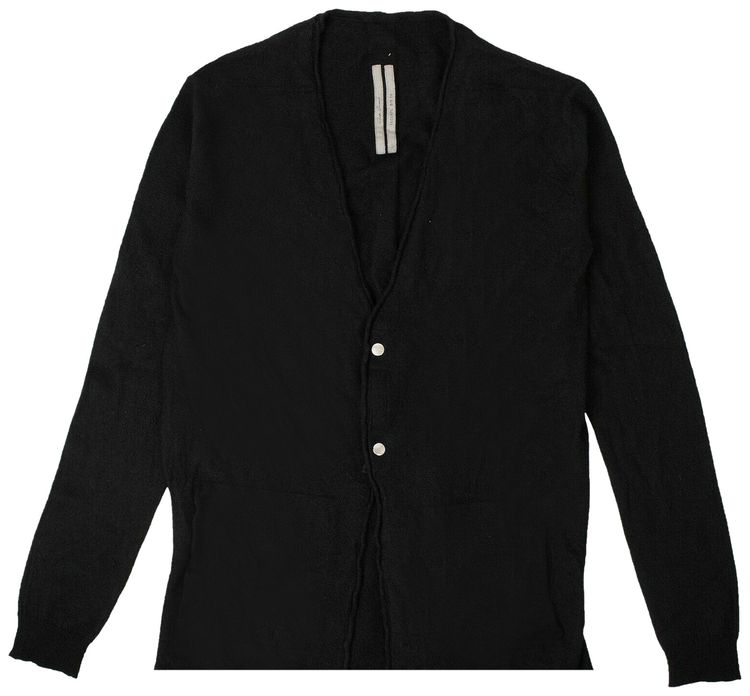 Rick Owens Cashmere V Neck Snap Cardigan Sweater Black
