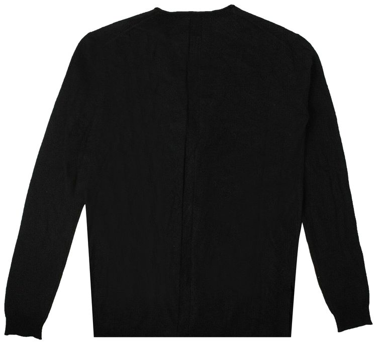 Rick Owens Cashmere V Neck Snap Cardigan Sweater Black