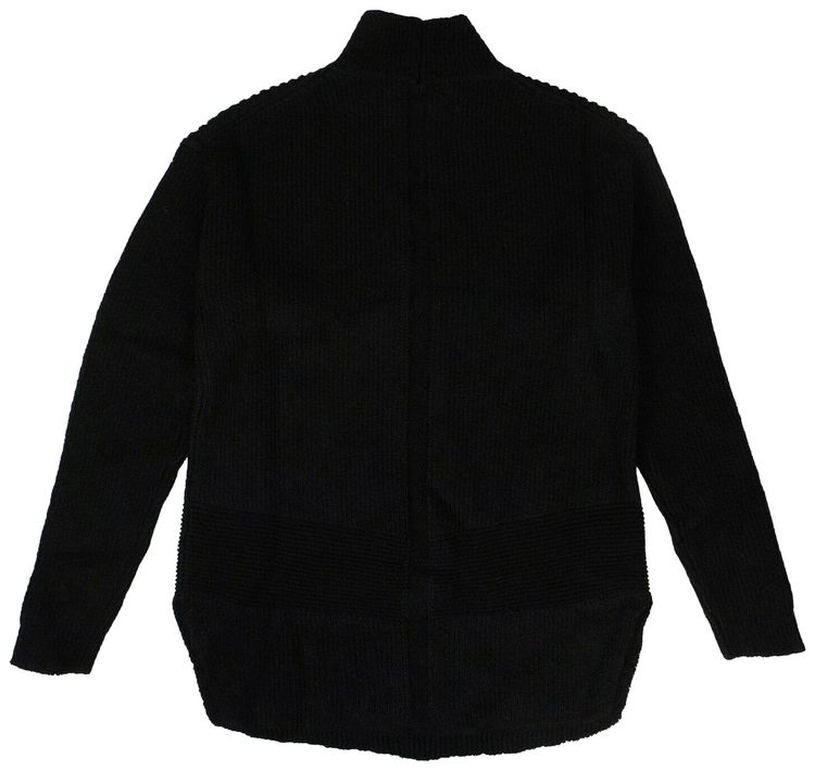 Rick Owens Wool Knit Fisherman Turtleneck Sweater Black