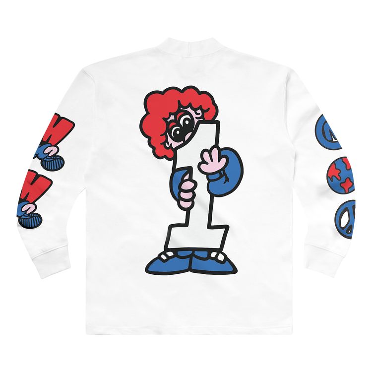 Market Runs The World Mock Neck Shirt White