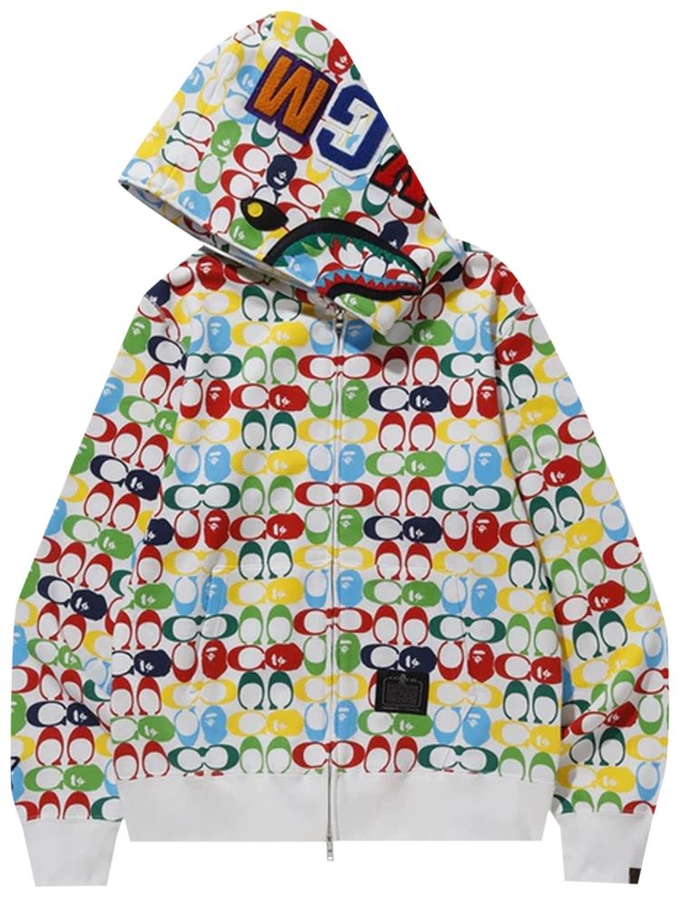 Size xxl BAPE x Coach Shark Zip Hoodie 'Multi'