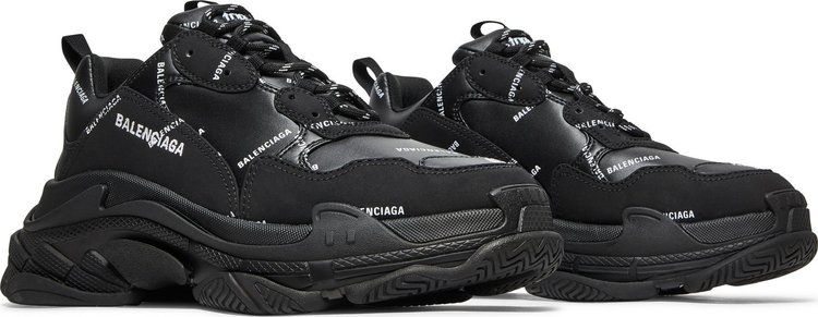 Balenciaga Triple S Sneaker Allover Logo   Black