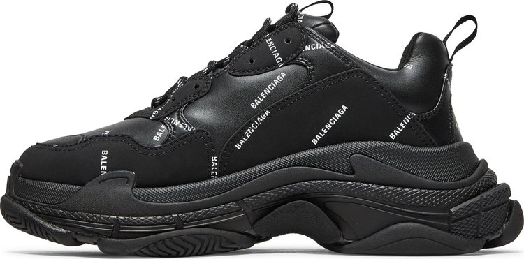 Balenciaga Triple S Sneaker Allover Logo   Black