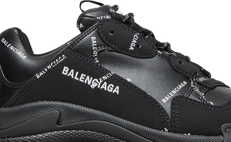 Balenciaga Triple S Sneaker Allover Logo   Black