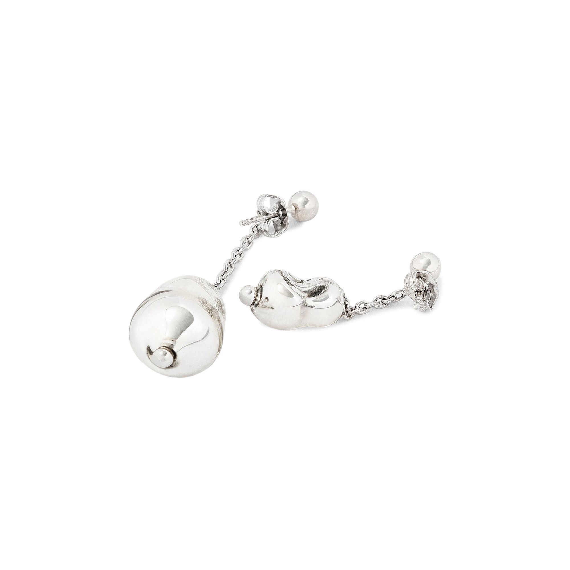 Buy Lemaire Pearl Asymmetrical Earrings 'Silver' - W CAO AC272