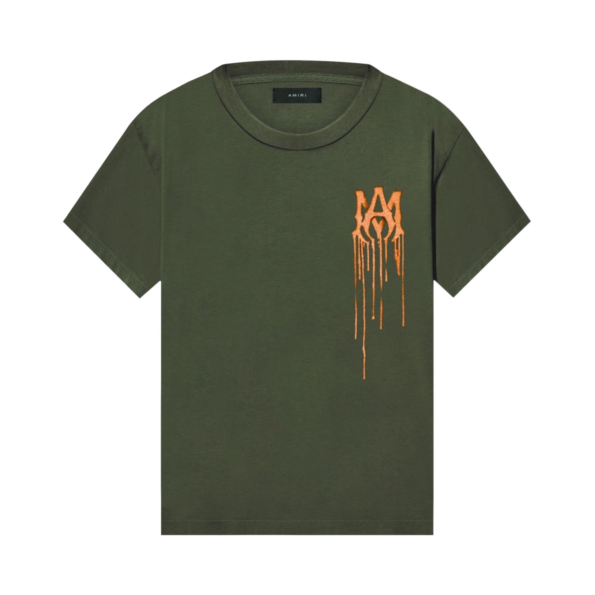 Buy Amiri Spray Paint MA Tee 'Olive/Orange' - PS22MJG023 357