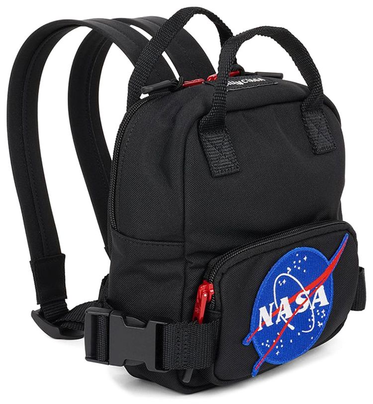 Balenciaga Mini Explorer Backpack With NASA Patch Black