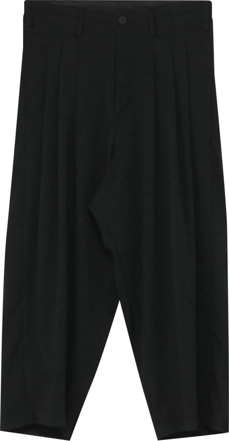 Yohji Yamamoto Pour Homme N 3 Tuck Wide Pants Black