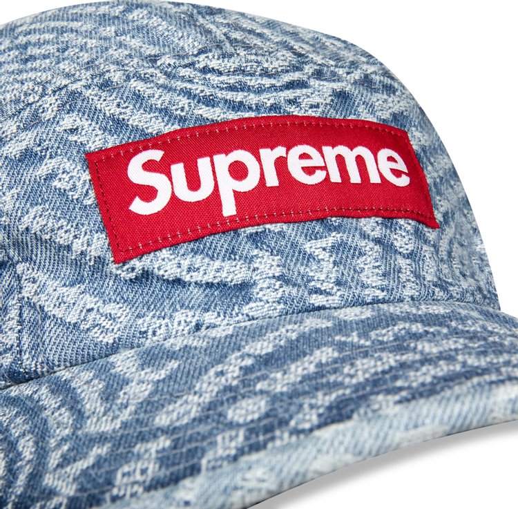 Supreme Circles Jacquard Denim Camp Cap Blue