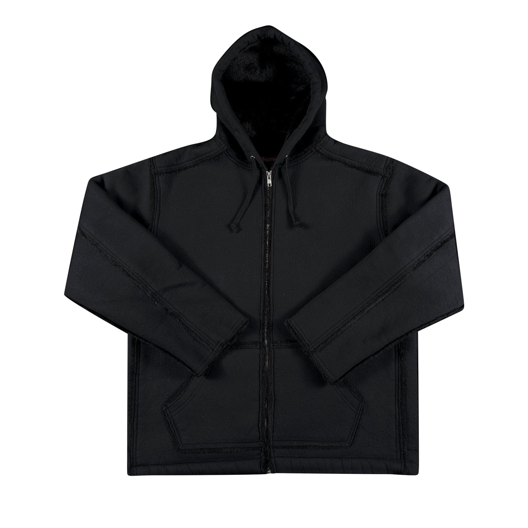 Supreme Faux Shearling Hooded Jacket 'Black' | GOAT
