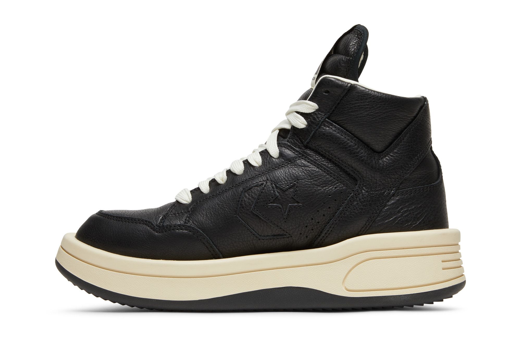 Size 10.0 Rick Owens x DRKSHDW TURBOWPN Mid 'Black Cloud Cream'