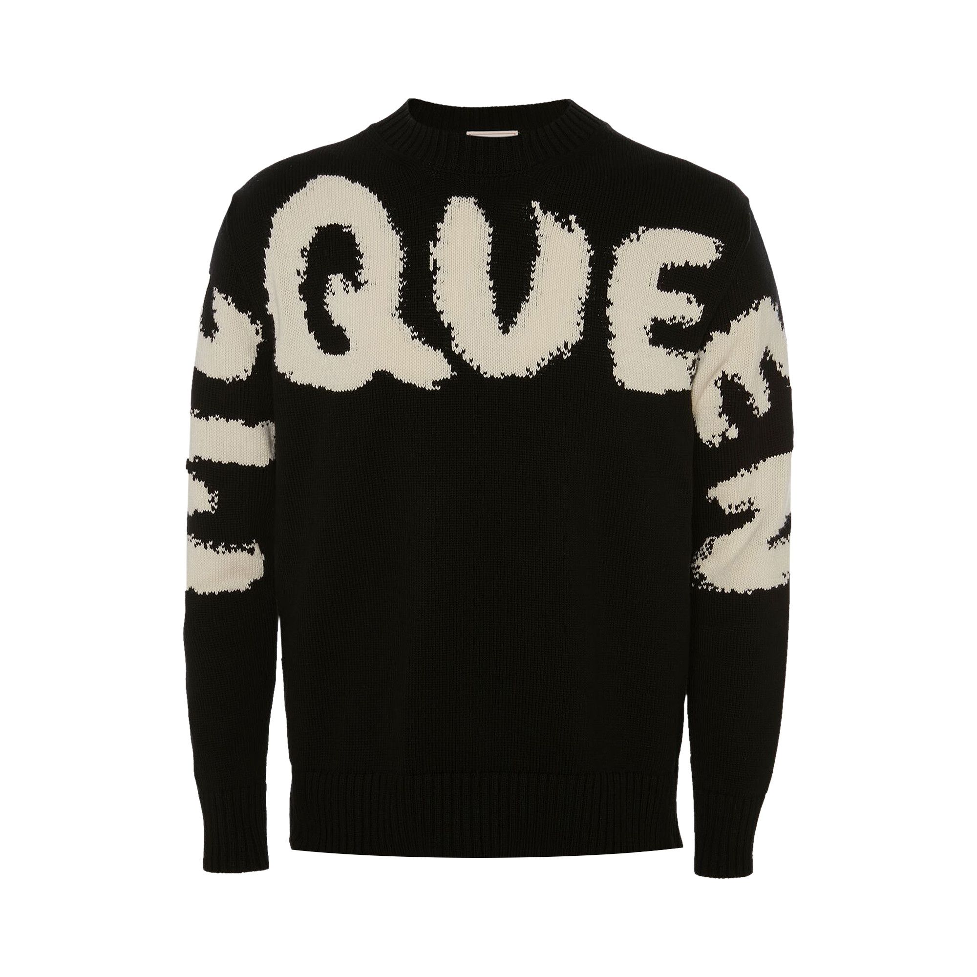Buy Alexander McQueen Graffiti Over Jumper Black Ivory 684750Q1GBK1001 GOAT UK