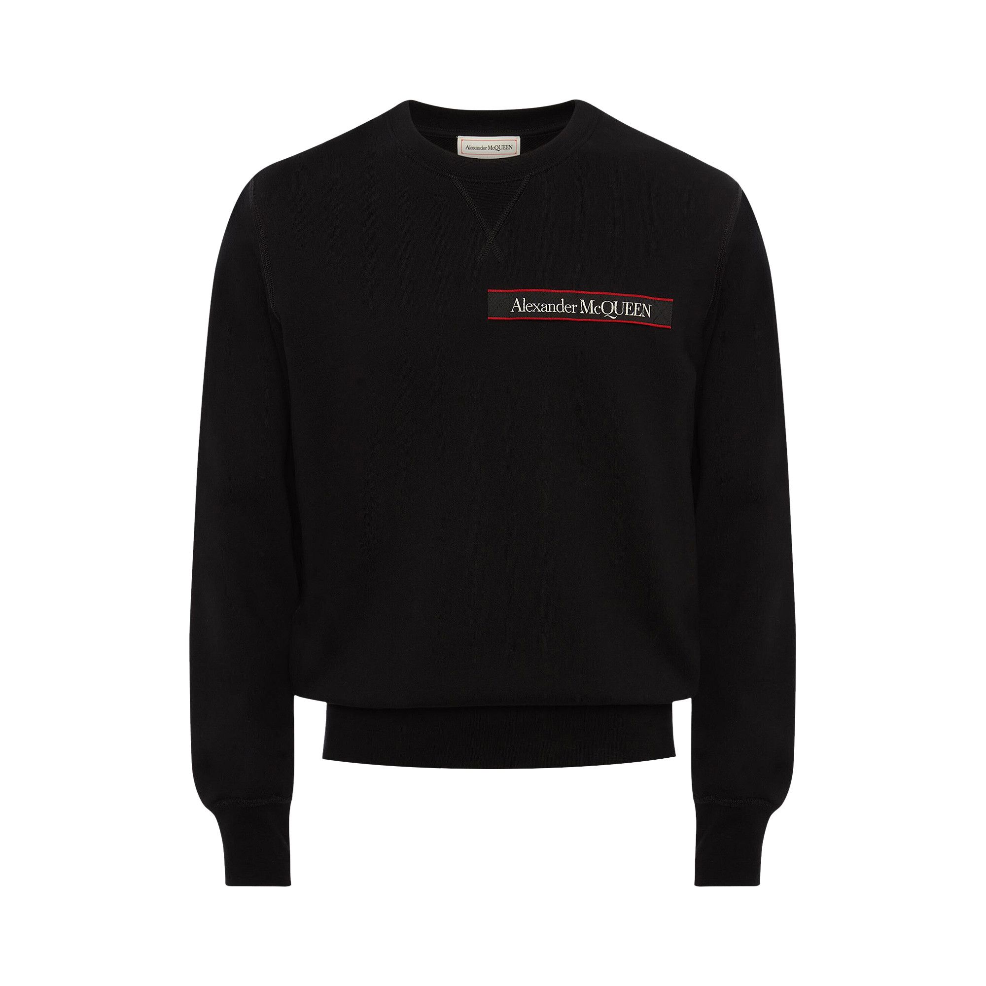 Buy Alexander McQueen Selvedge Logo Tape Detail Sweatshirt 'Black