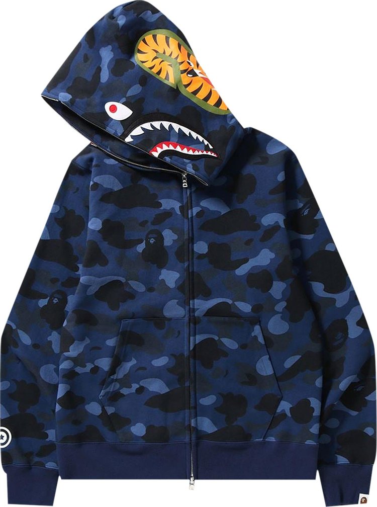 BAPE Color Camo Shark Full Zip Hoodie Navy