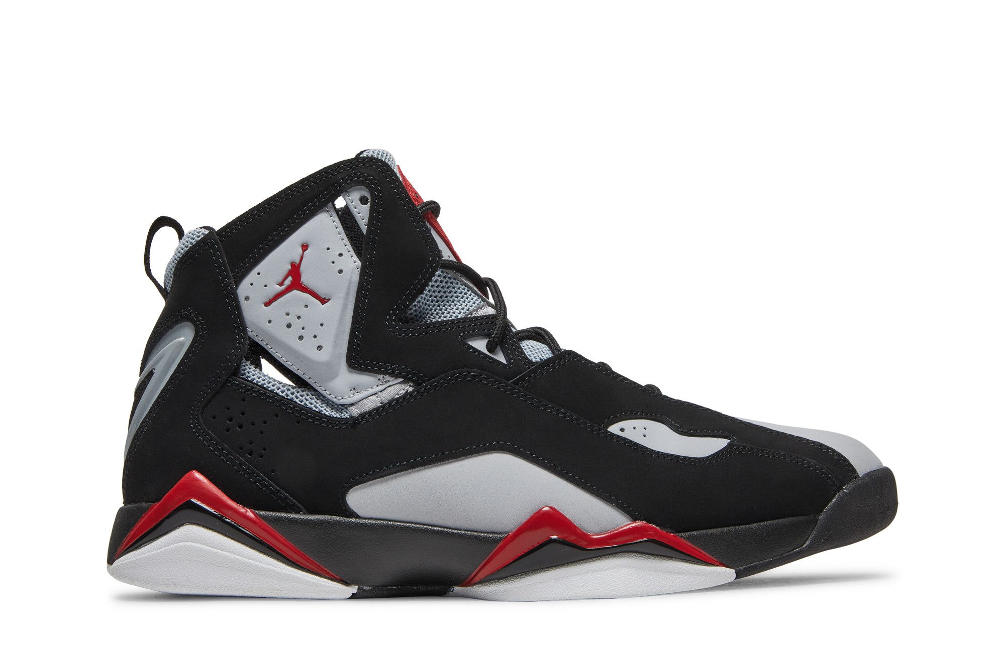 gray black and red jordans