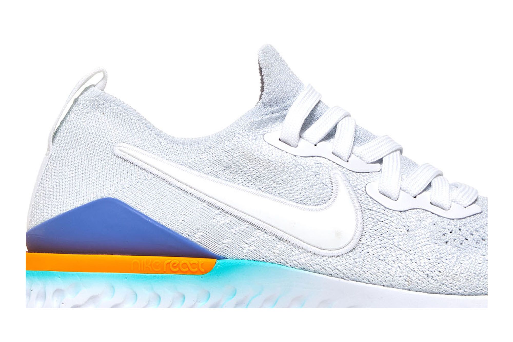 Nike epic react flyknit 2 white hyper jade ember glow top