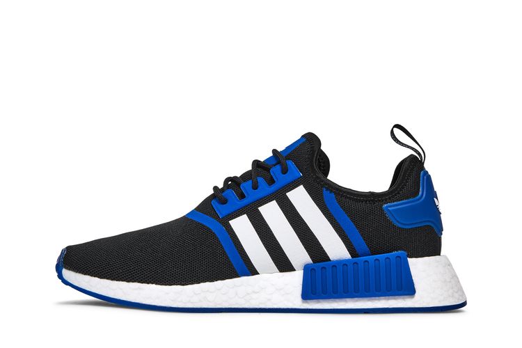 adidas Men's NMD_R1 Primeblue Shoes Black White Blue / 7.5