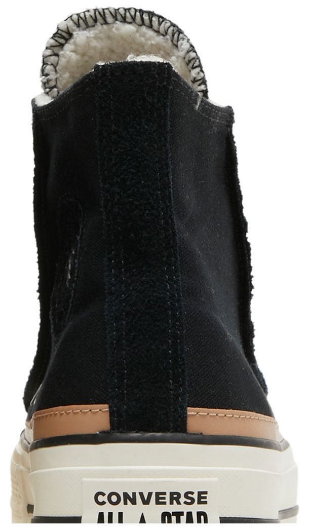 Converse Wmns Chuck Taylor All Star Raw Edge Platform High Black Champagne Tan