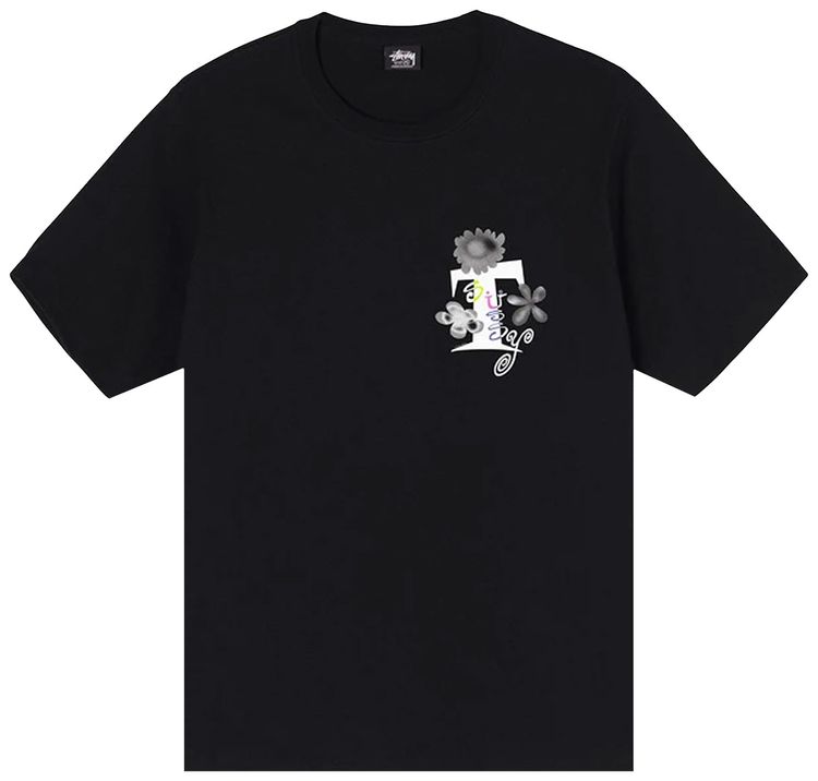 Stussy Acid Flowers Tee Black