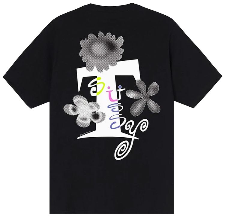 Stussy Acid Flowers Tee Black