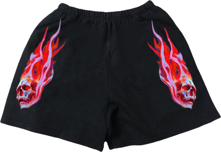 Vlone Red Skully Shorts Black