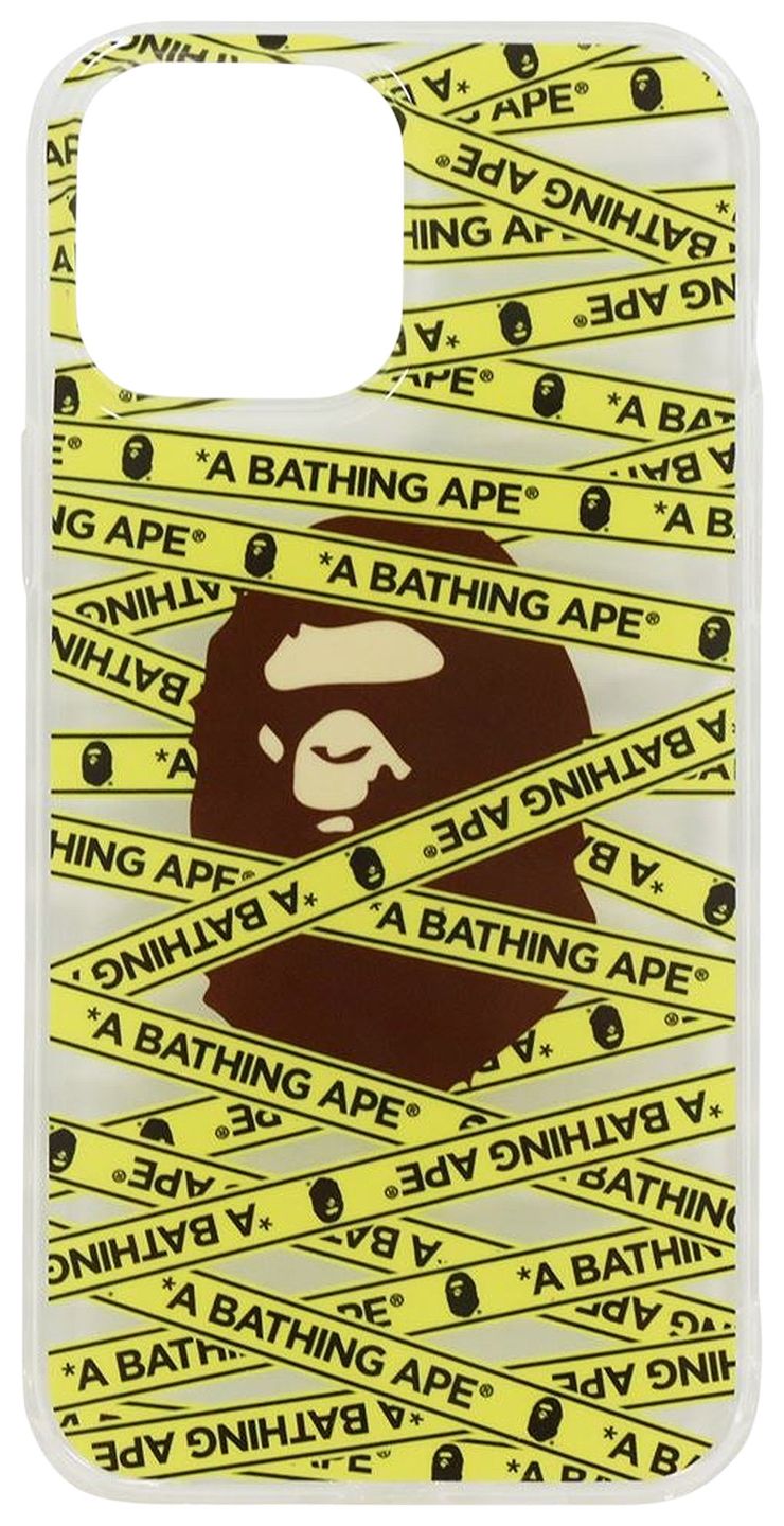 BAPE Tape Logo iPhone 13 Pro Max Case Yellow