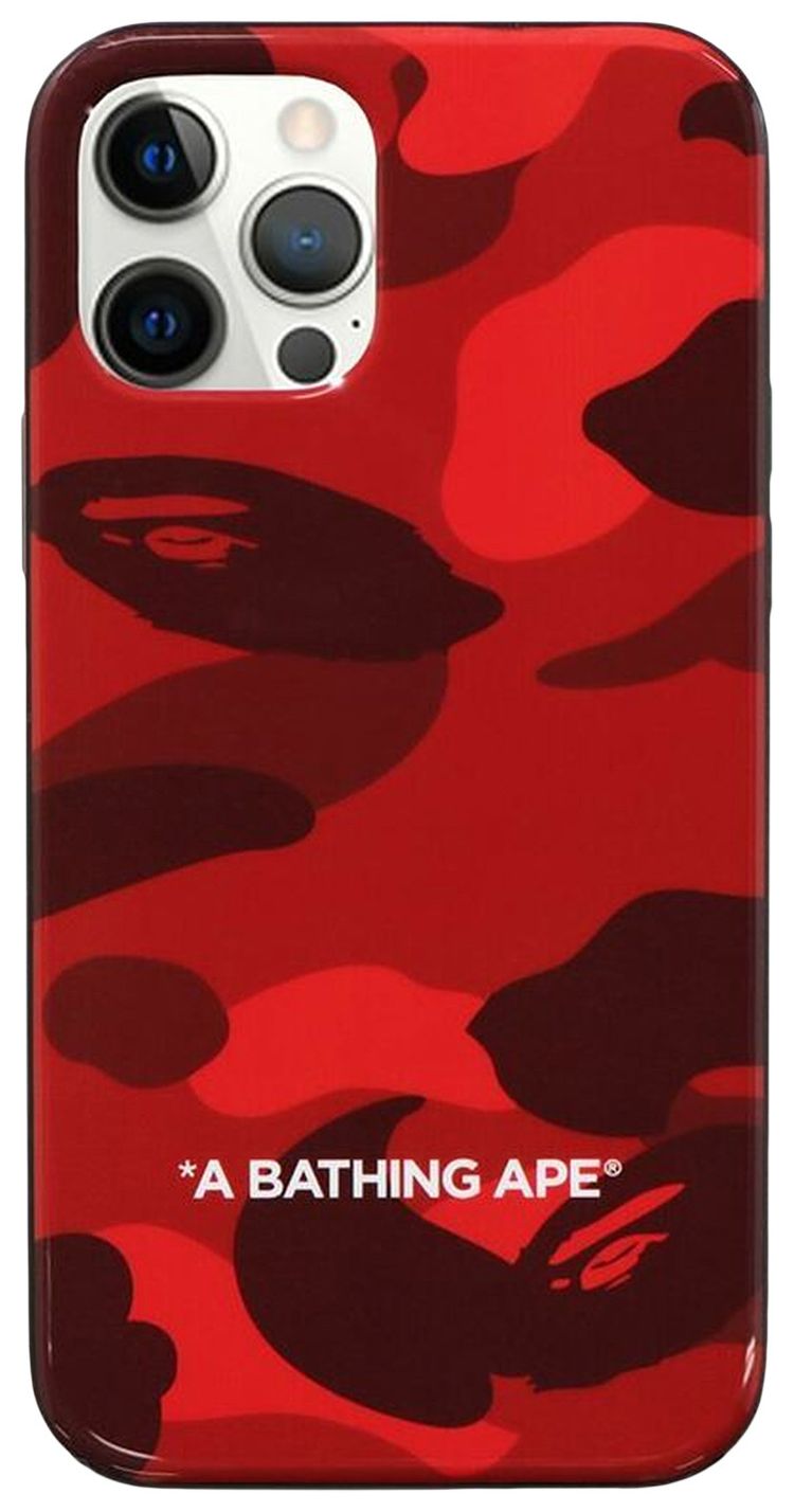BAPE Color Camo iPhone 1212 Pro Case Red