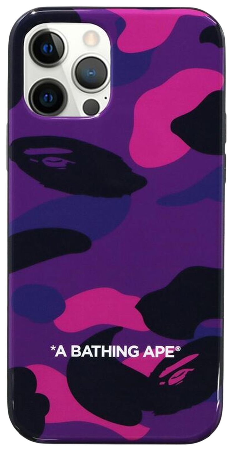 BAPE Color Camo iPhone 1212 Pro Case Purple