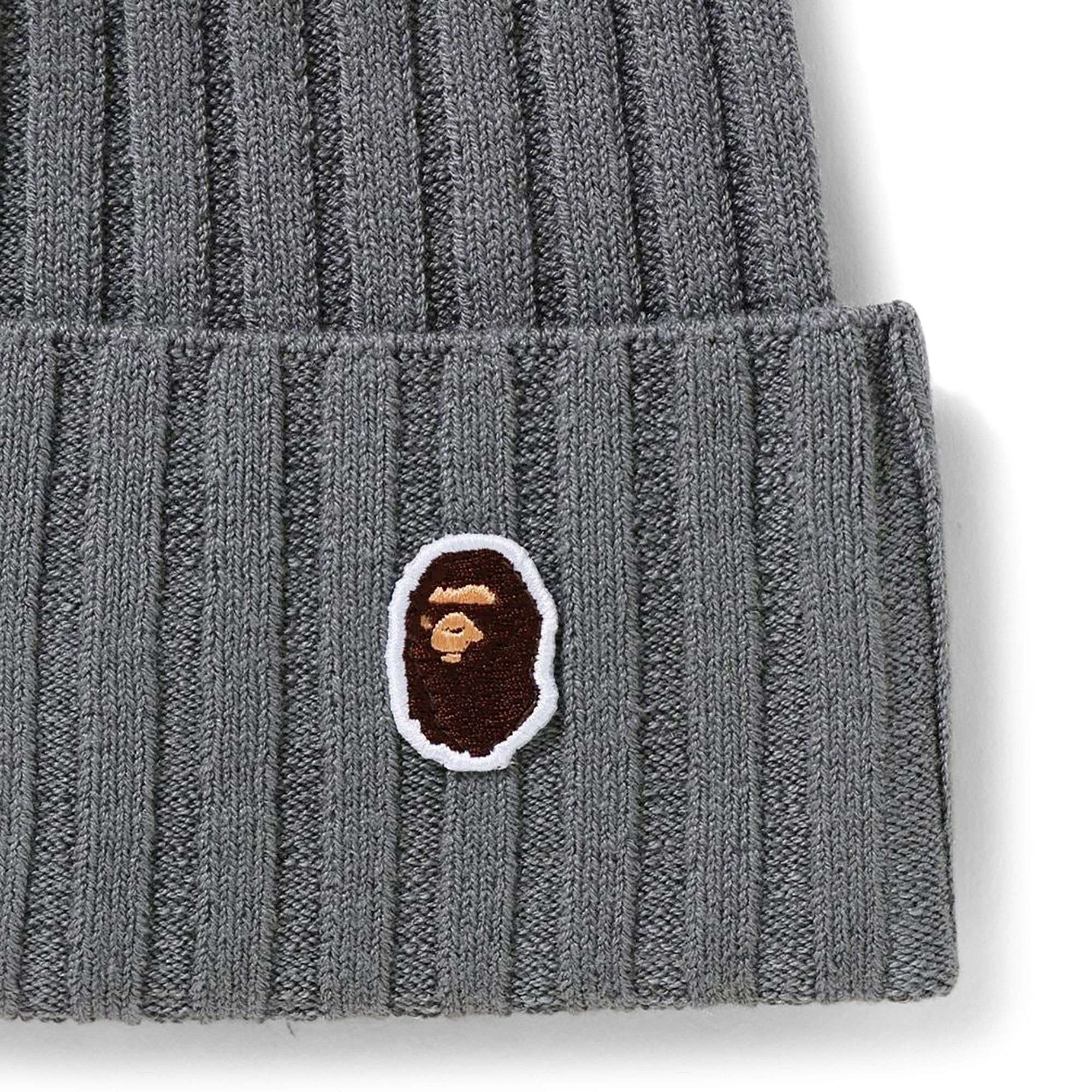 Buy BAPE Ape Head One Point Knit Cap 'Grey' - 1H30 180 016 GREY | GOAT