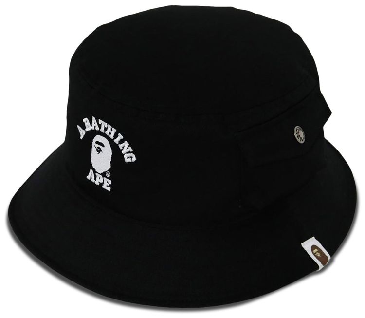 BAPE College Pocket Bucket Hat Black