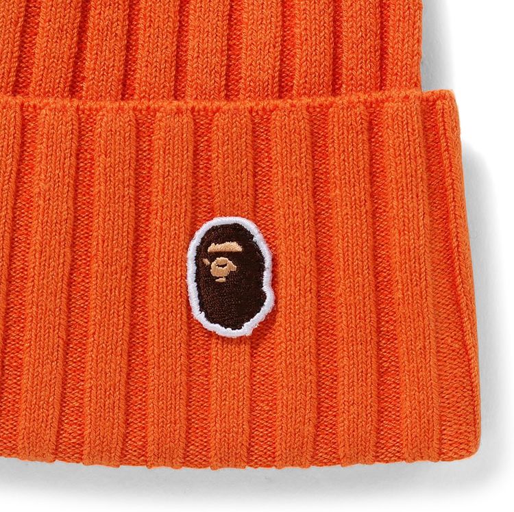 BAPE Ape Head One Point Knit Cap Orange