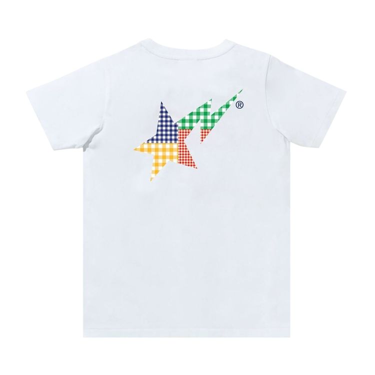 BAPE Gingham Check Sta Logo Tee White