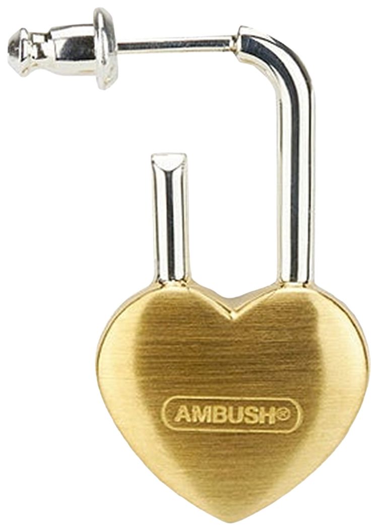 Ambush Small Heart Padlock Earring Gold