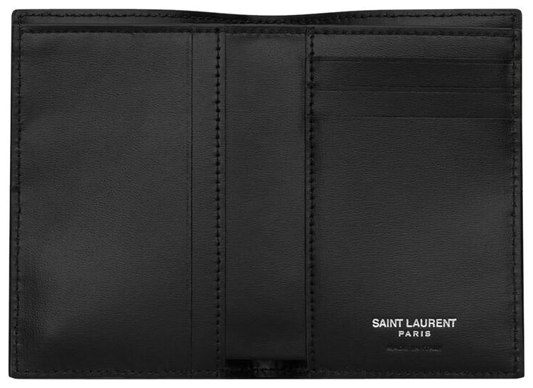 Saint Laurent Tiny Monogram Credit Card Wallet Black