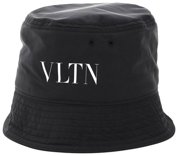 Valentino Logo Print Bucket Hat Black