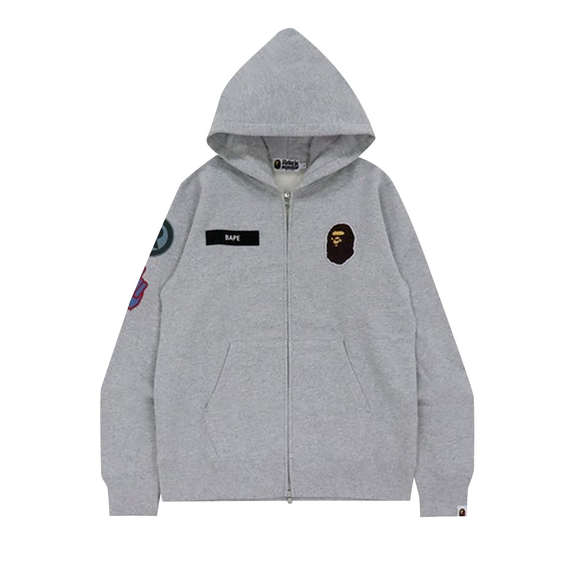 Buy BAPE Military Patch Heavy Weight Zip Hoodie Grey 1H80 115 006 GREY GOAT