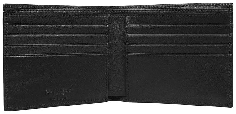 Saint Laurent Leopard Fold Wallet GreenBlack