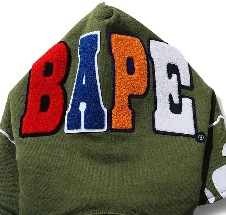 BAPE 2nd Ape Full Zip Hoodie Olive