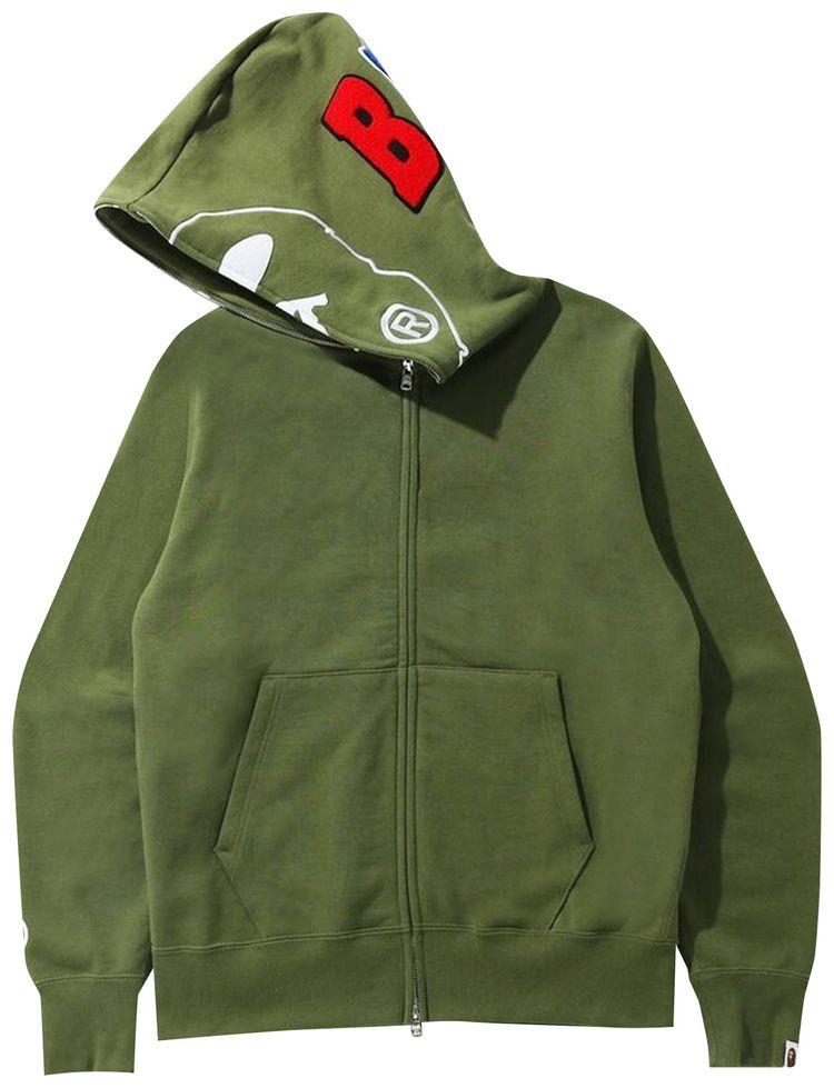BAPE 2nd Ape Full Zip Hoodie Olive