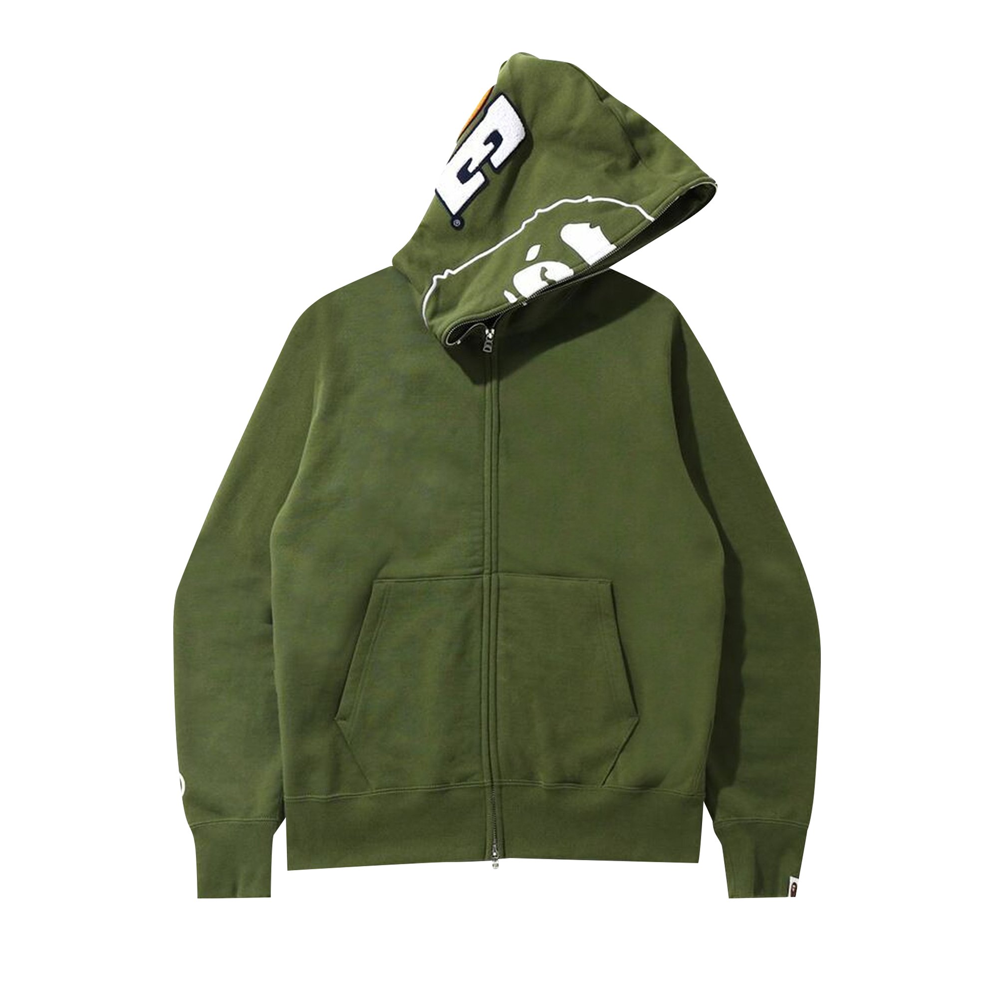 BAPE 2nd Ape Full Zip Hoodie 'Olive' | GOAT