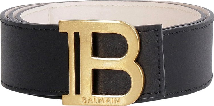Balmain B-Logo Buckle Leather Belt 'White'