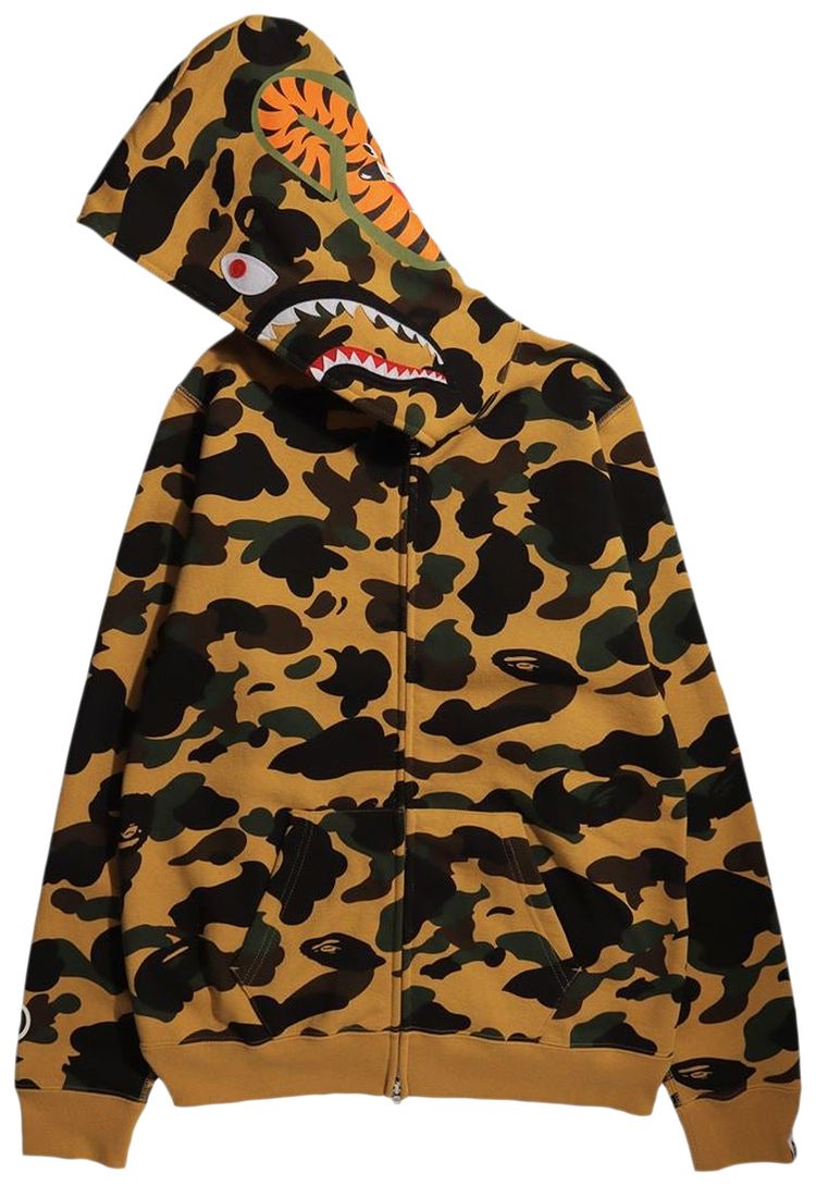 BAPE 1st Camo Shark Full Zip Hoodie Yellow