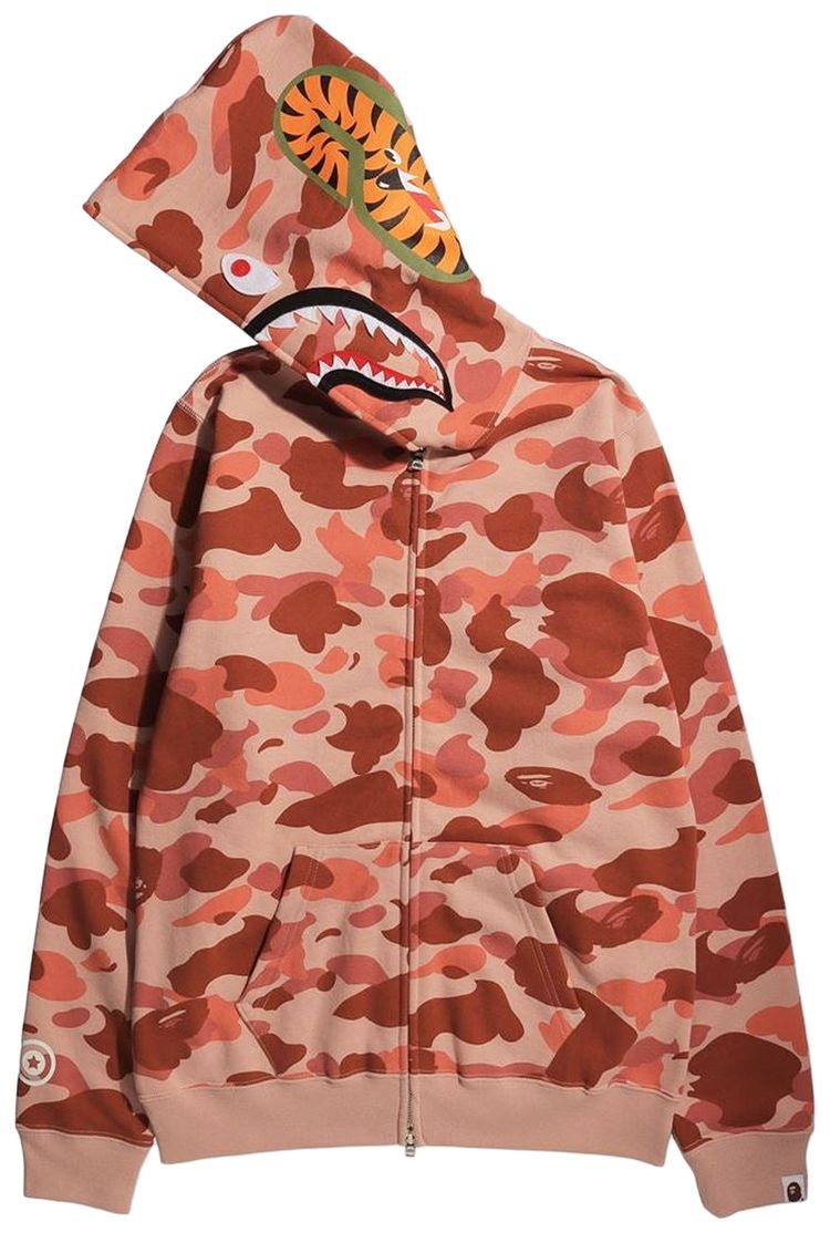 BAPE 1st Camo Shark Full Zip Hoodie Pink